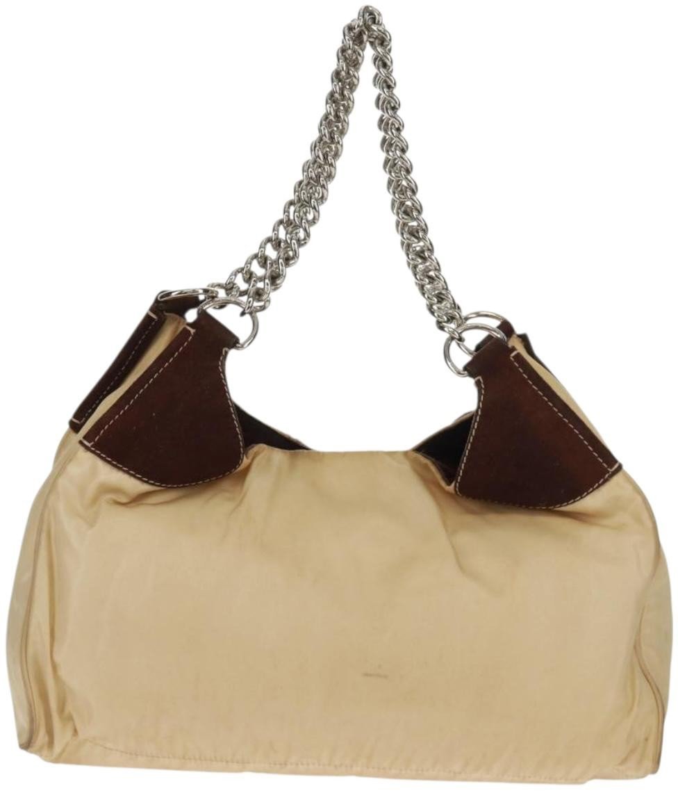 Prada Prada Chain Tote Soft Calf Medium Beige