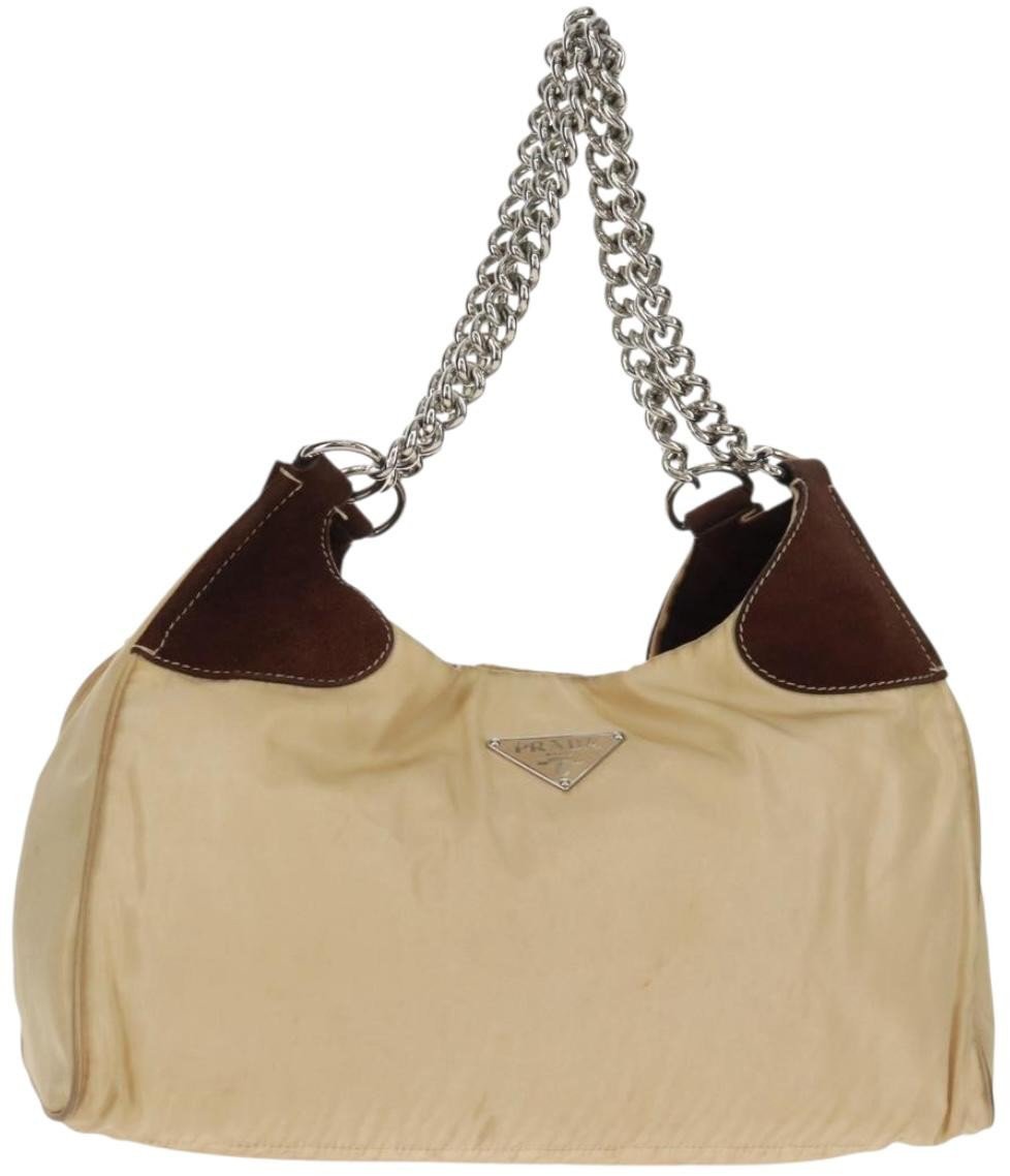 Prada Prada Chain Tote Soft Calf Medium Beige