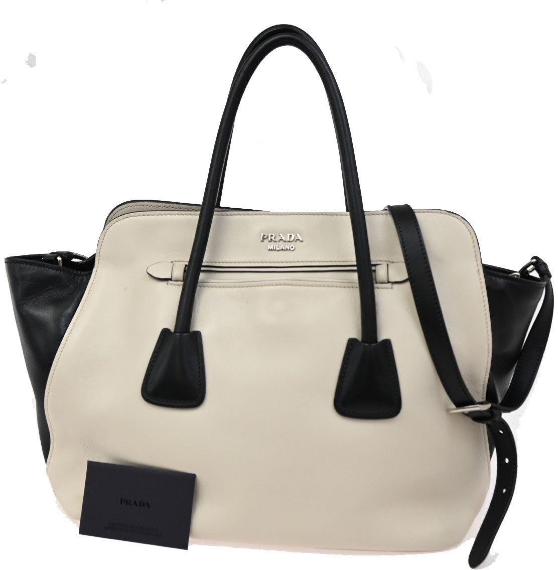 Prada Prada Cuir Convertible Shopping Tote Soft Calf Large Beige