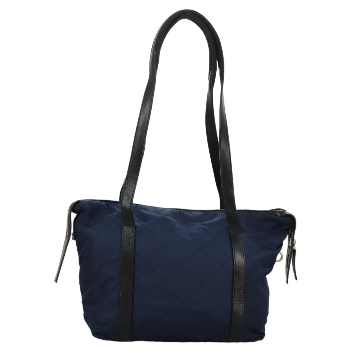 Prada Prada Chain Shoulder Bag Quilted Tessuto Mini Navy