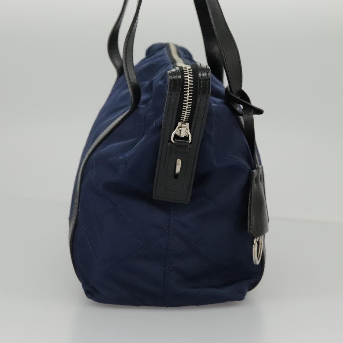 Prada Prada Chain Shoulder Bag Quilted Tessuto Mini Navy