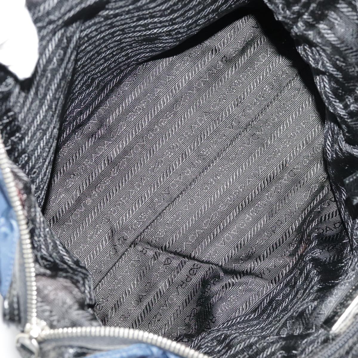 Prada Prada Chain Shoulder Bag Quilted Tessuto Mini Navy