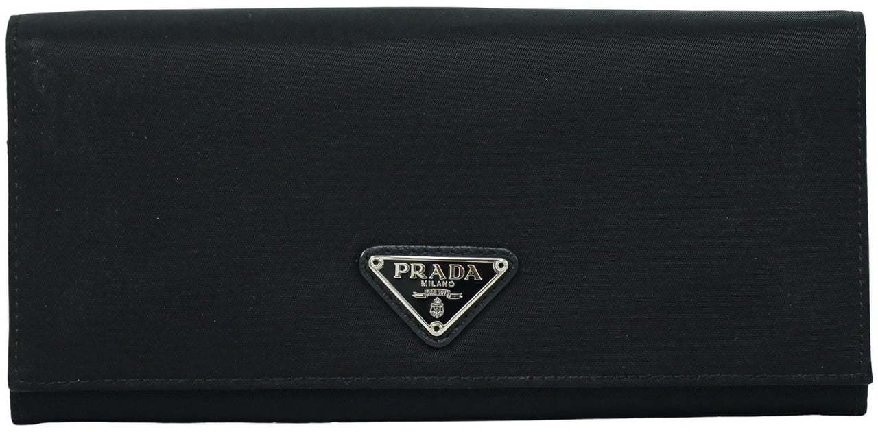 Prada Prada Continental Wallet Tessuto Long Zwart