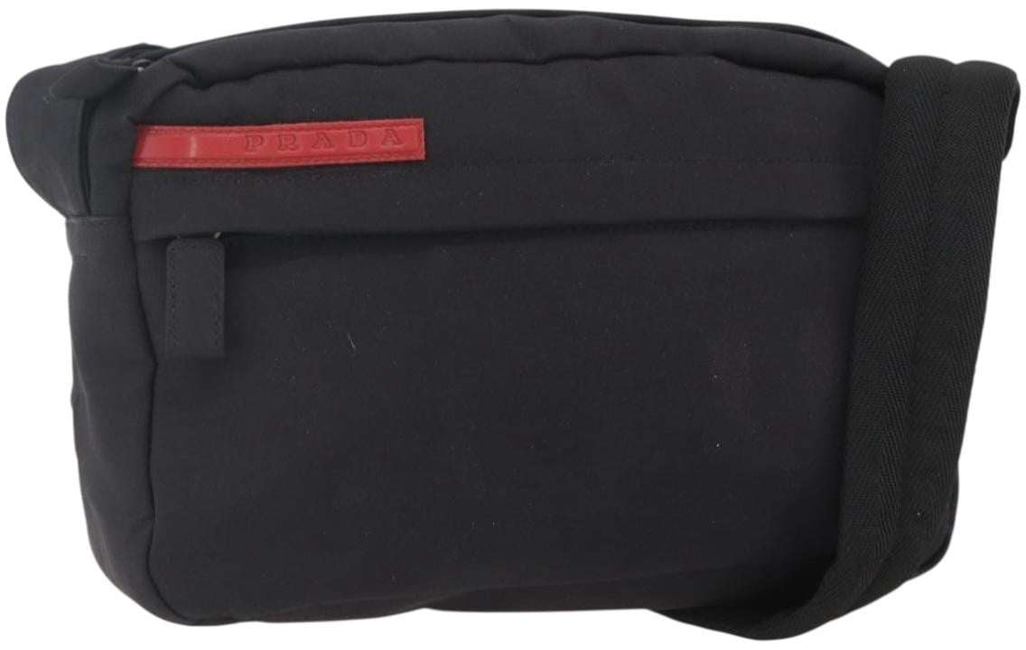 Prada Prada Sport Zip Shoulder Bag Nylon Zwart