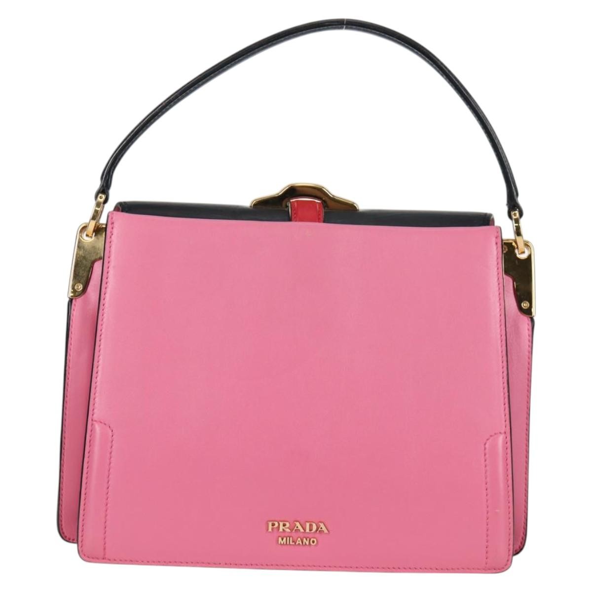 Prada Prada Belle Top Handle Bag City Calf Medium Roze