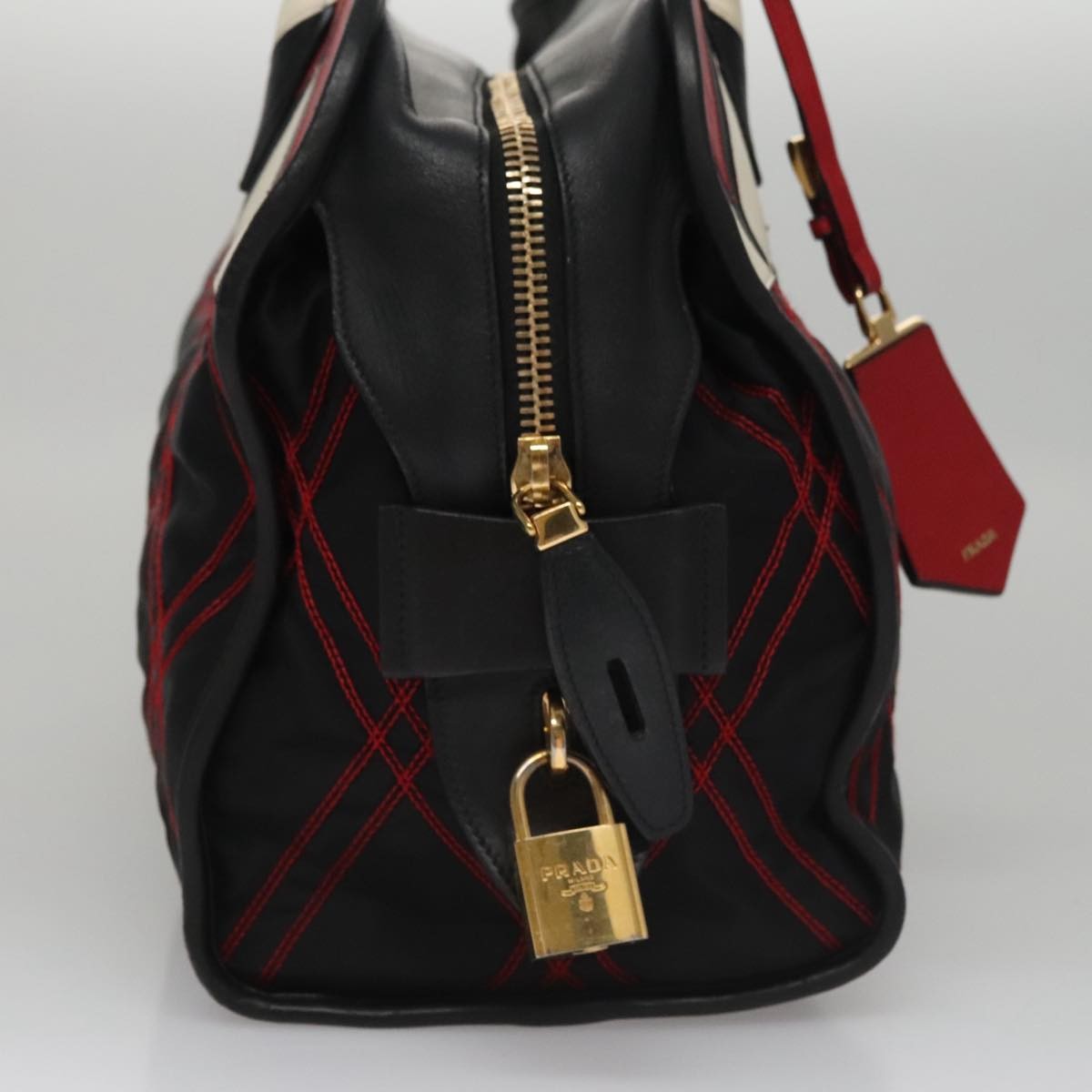 Prada Prada Convertible Boston Bag Vitello Shine Medium Divers