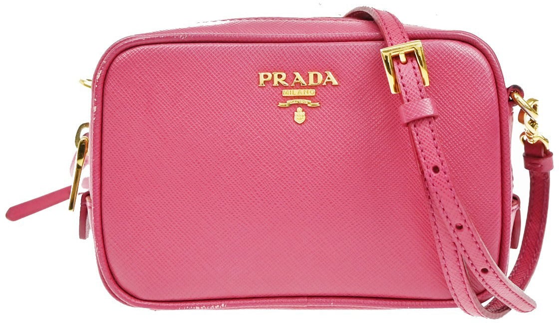 Prada Prada Camera Crossbody Bag Tessuto Mini Roze