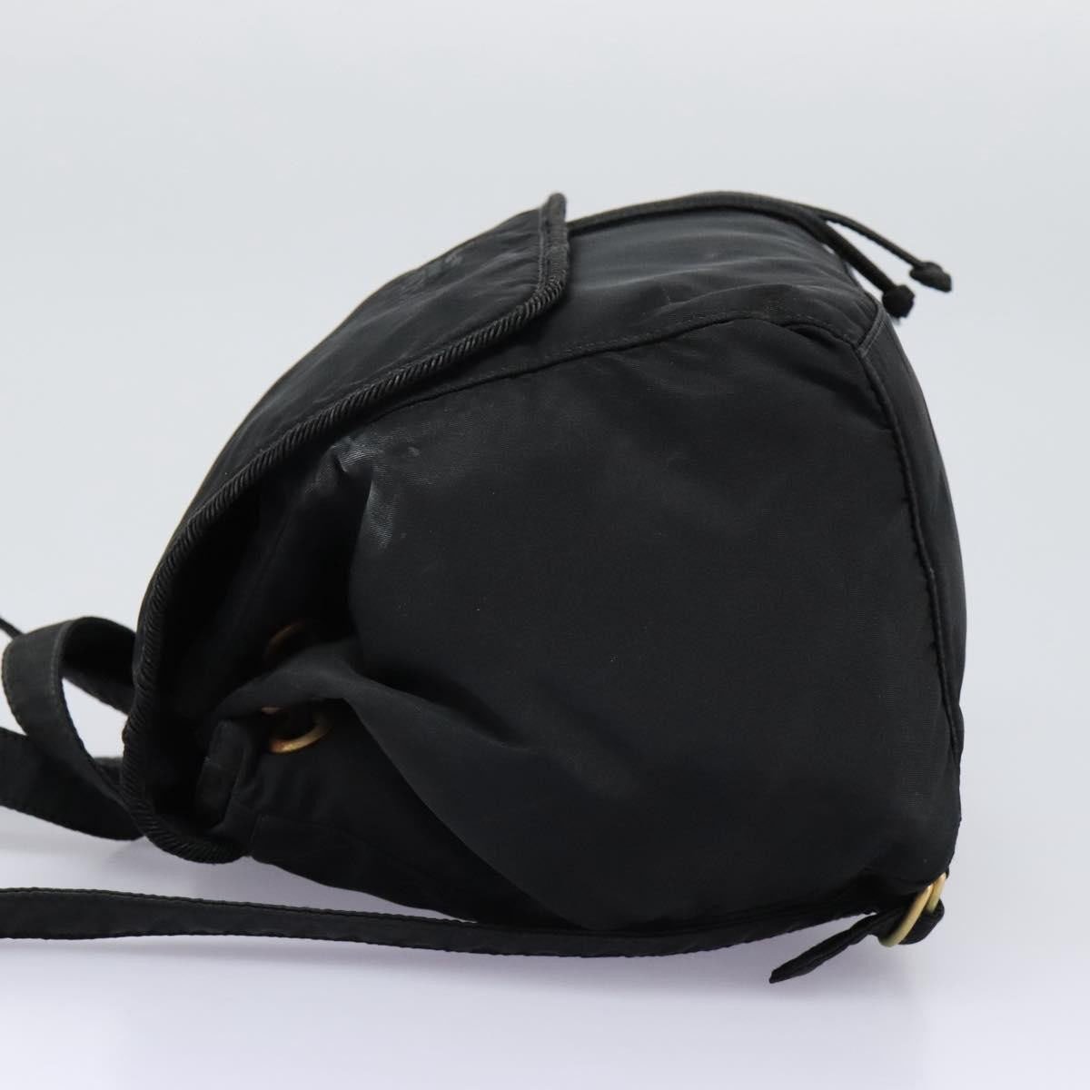 Prada Prada Flap Drawstring Backpack Tessuto Small Zwart