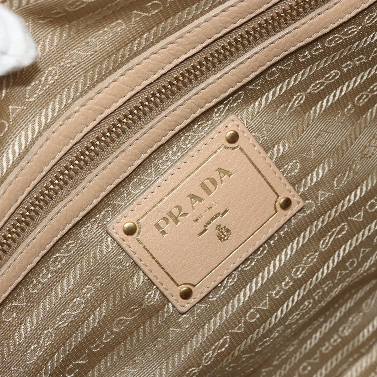 Prada Prada Front Zip Convertible Satchel Cervo Leather Medium Beige