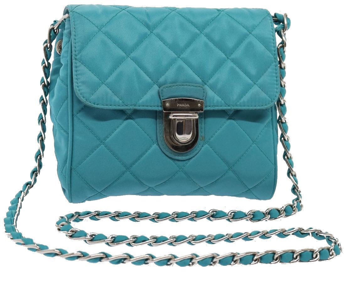 Prada Prada Pushlock Chain Flap Bag Nylon Divers