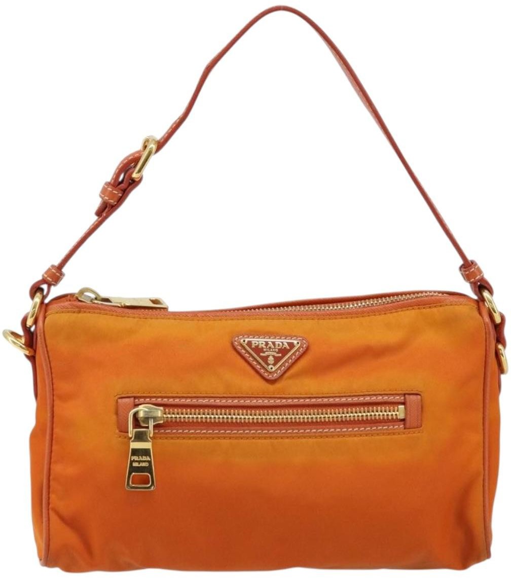 Prada Prada Front Zip Hobo Tessuto Small Oranje