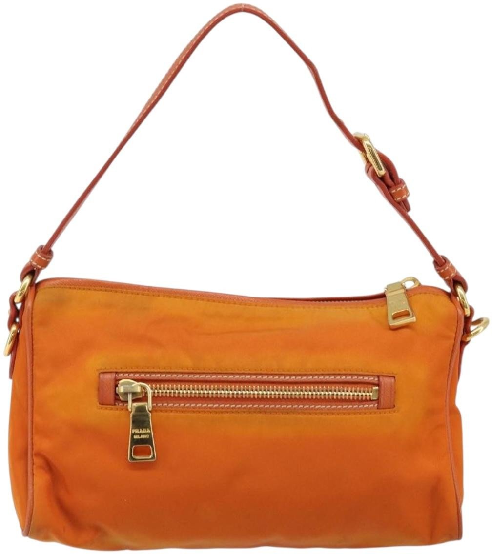 Prada Prada Front Zip Hobo Tessuto Small Oranje