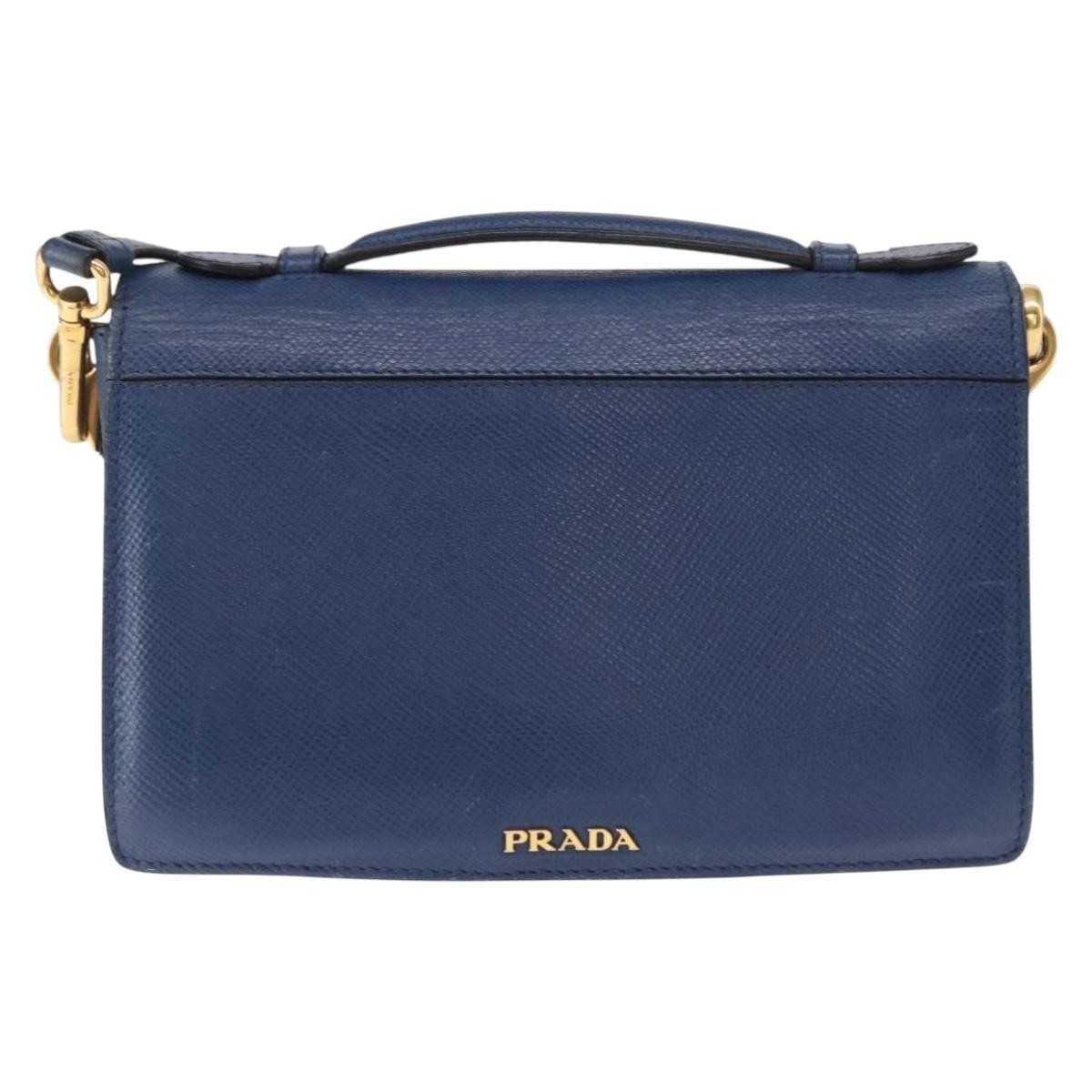 Prada Prada Vintage Handbag Saffiano Leather Blauw