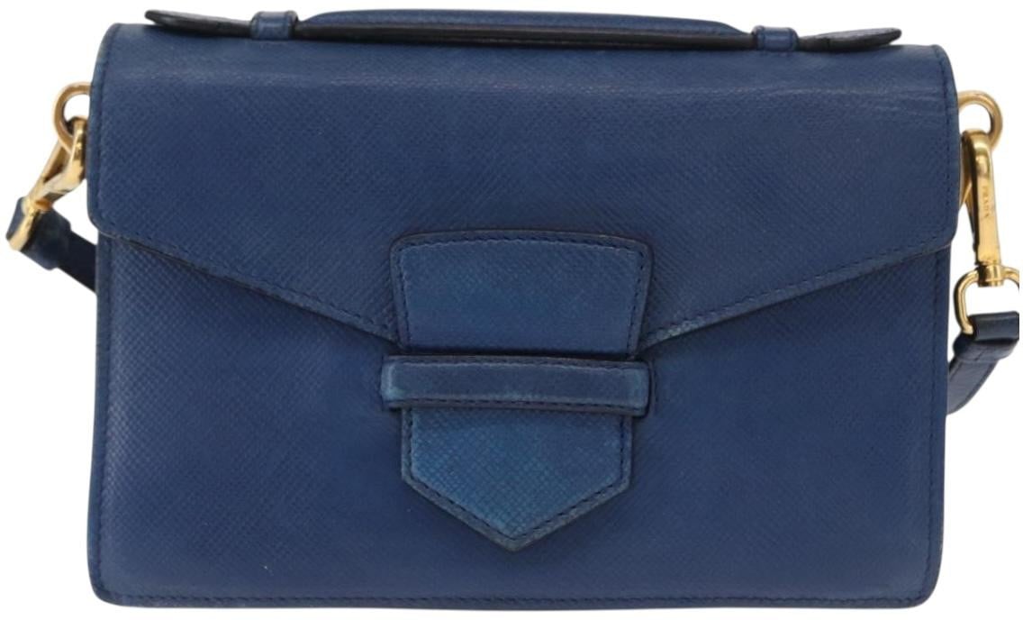 Prada Prada Vintage Handbag Saffiano Leather Blauw