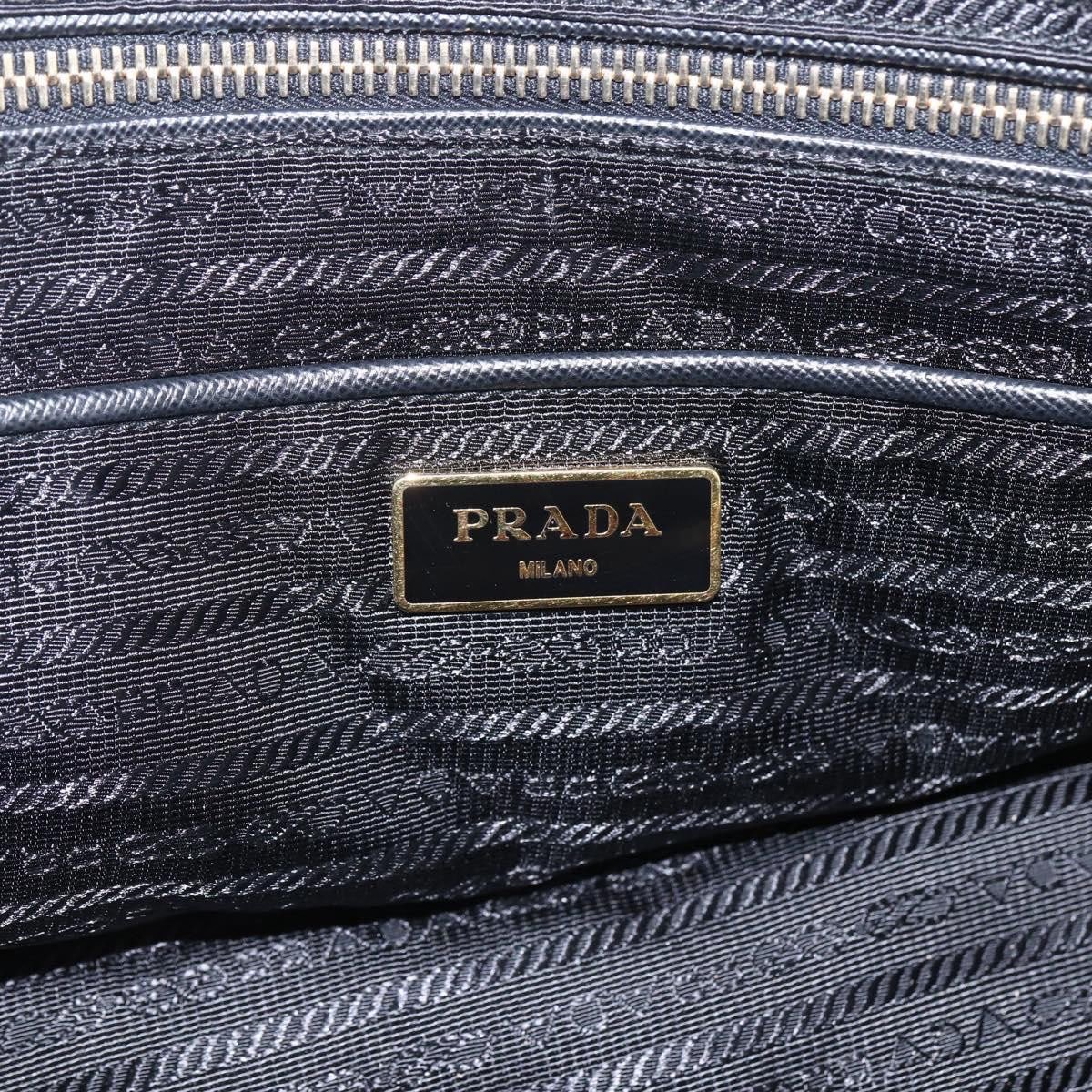 Prada Prada Chain Shoulder Bag Quilted Tessuto Large Blauw