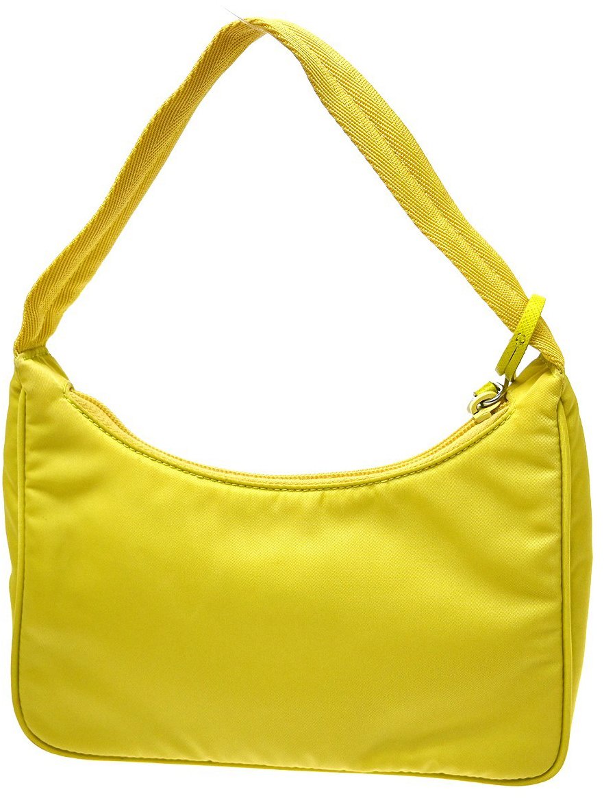 Prada Re-Edition 2000 Hobo Tessuto Mini Geel