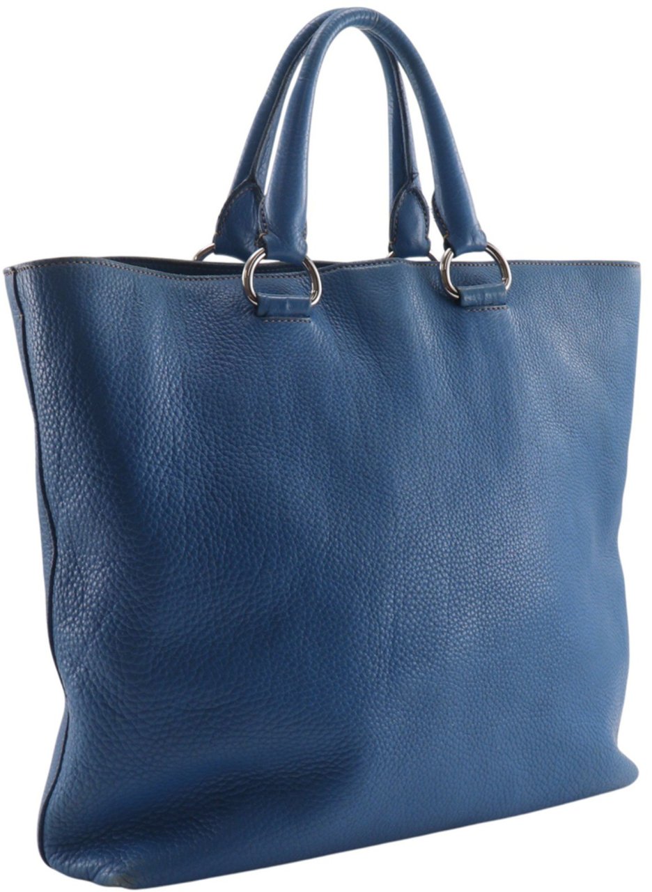 Prada Vintage Tote Leather Blauw