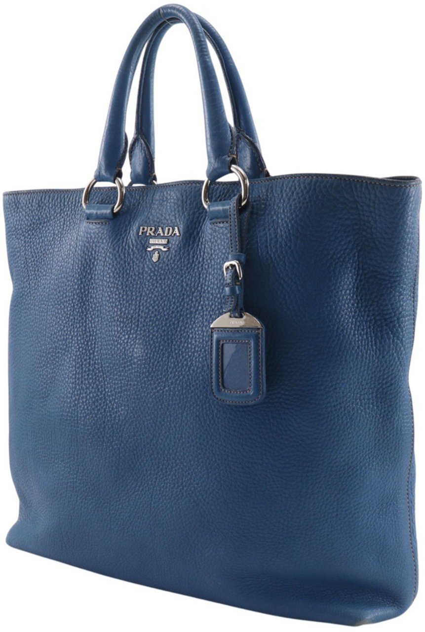 Prada Vintage Tote Leather Blauw