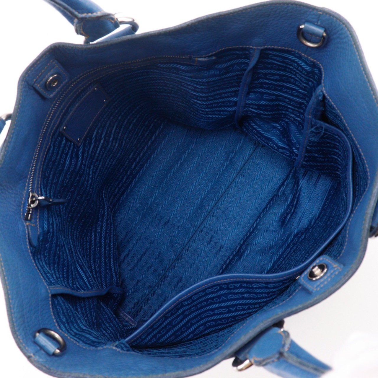 Prada Vintage Tote Leather Blauw
