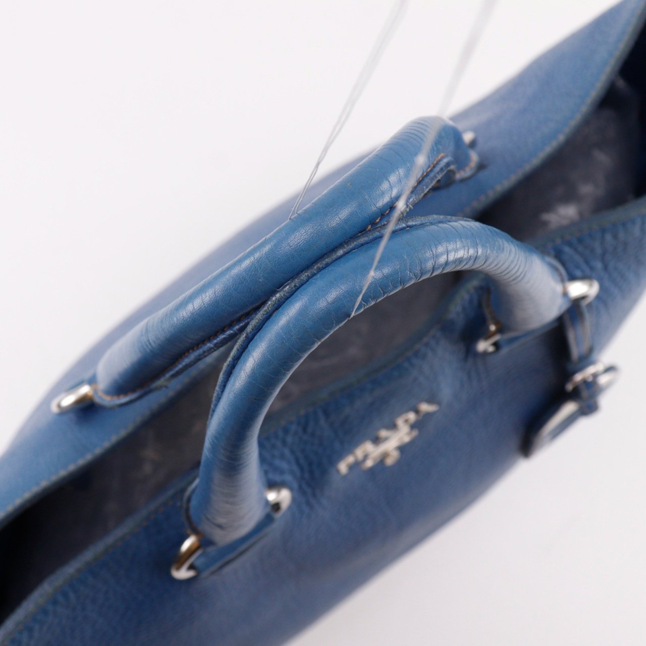 Prada Vintage Tote Leather Blauw