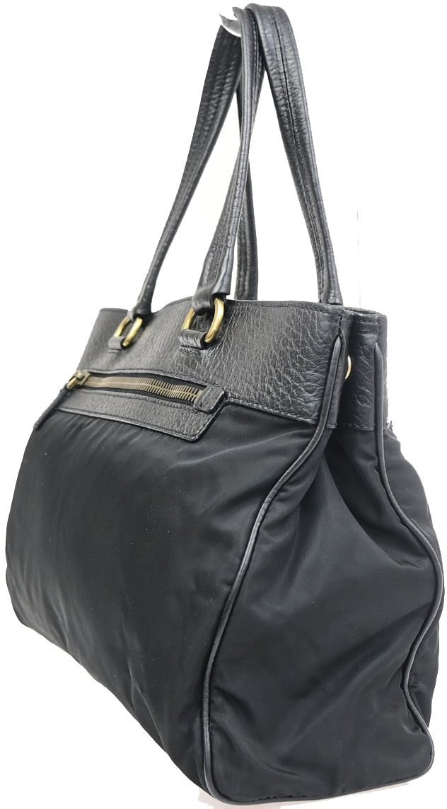 Prada Tessuto Tote nylon and leather Zwart