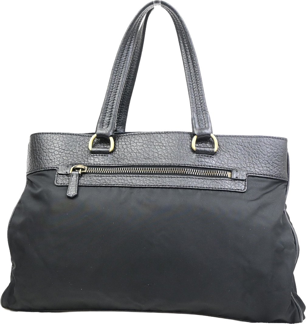 Prada Tessuto Tote nylon and leather Zwart