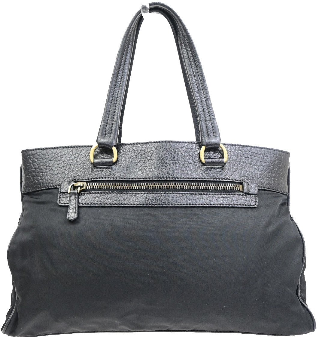 Prada Tessuto Tote nylon and leather Zwart