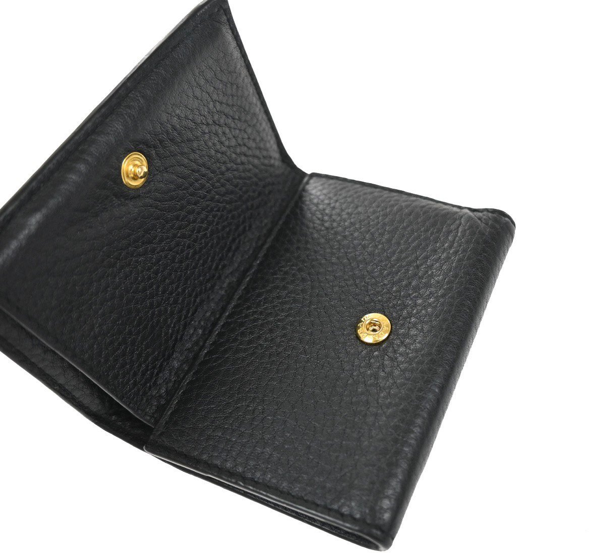 Prada Prada Front Pocket Trifold Wallet Vitello Move Compact Zwart