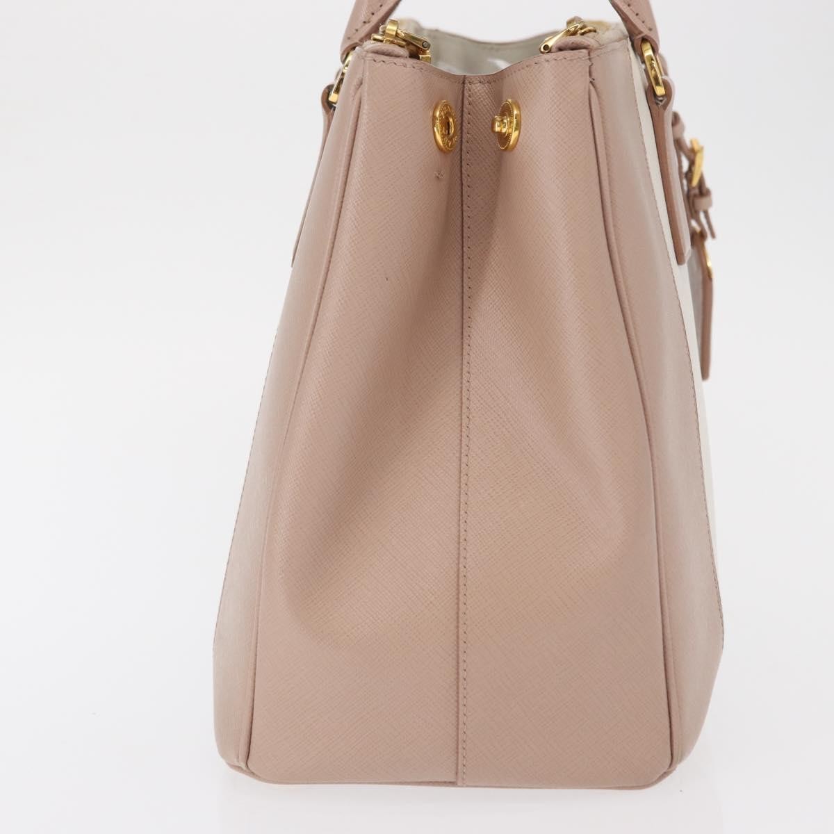 Prada Prada Bicolor Double Zip Lux Tote Saffiano Leather Medium Roze