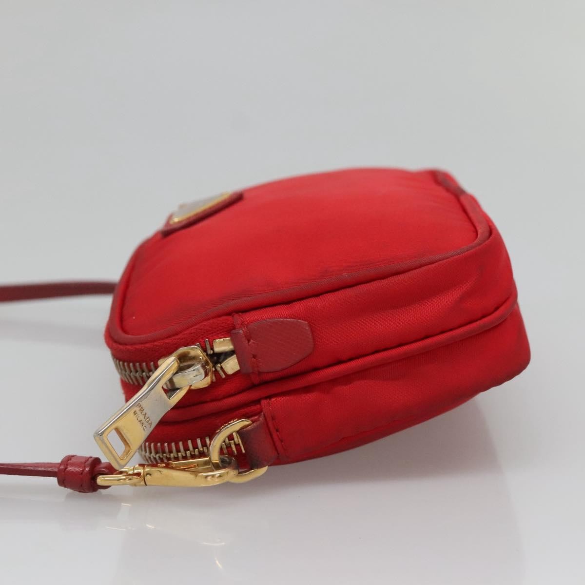 Prada Prada Double Zip Shoulder Bag Nylon Rood