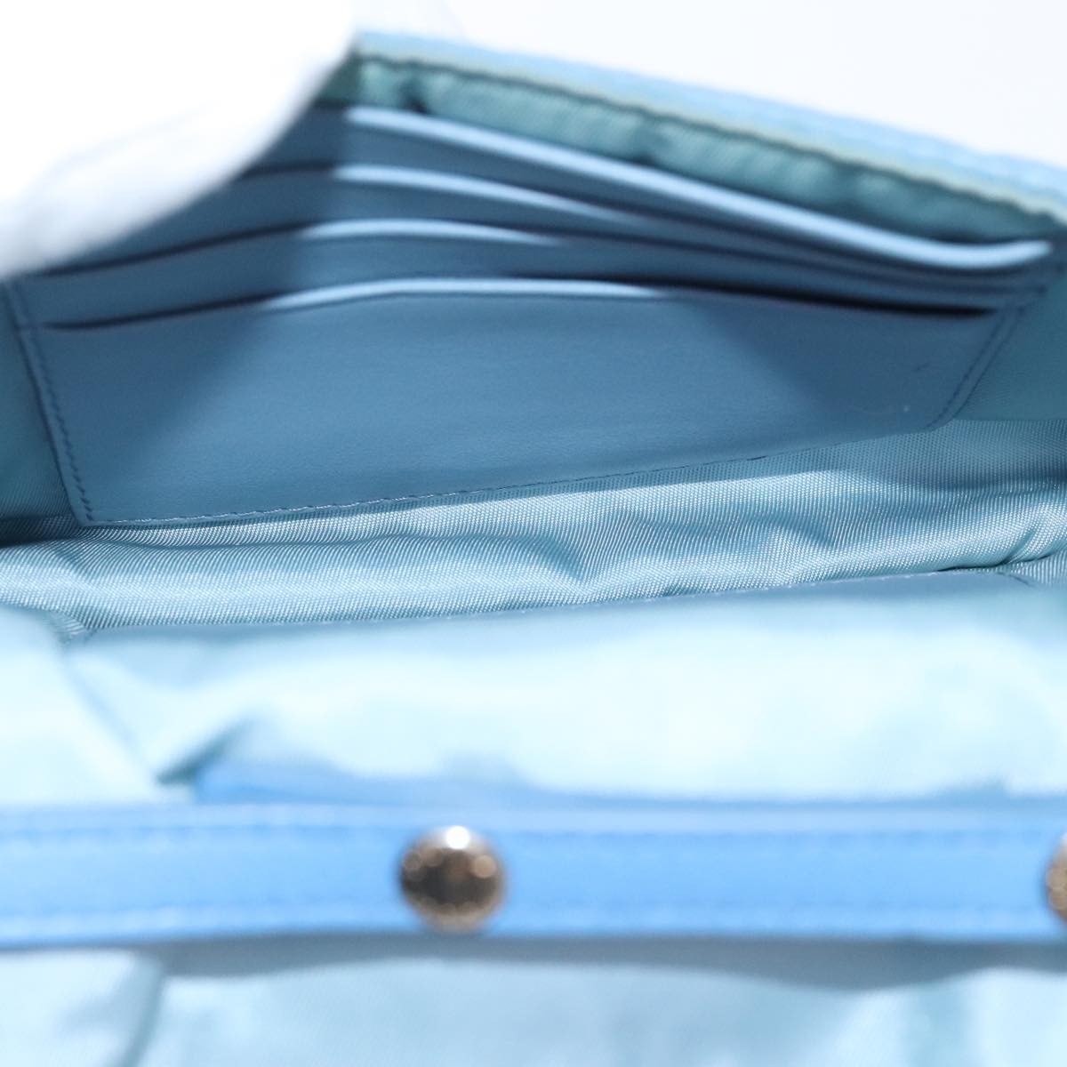 Prada Prada Etiquette Flap Bag Studded Tessuto Mini Blauw