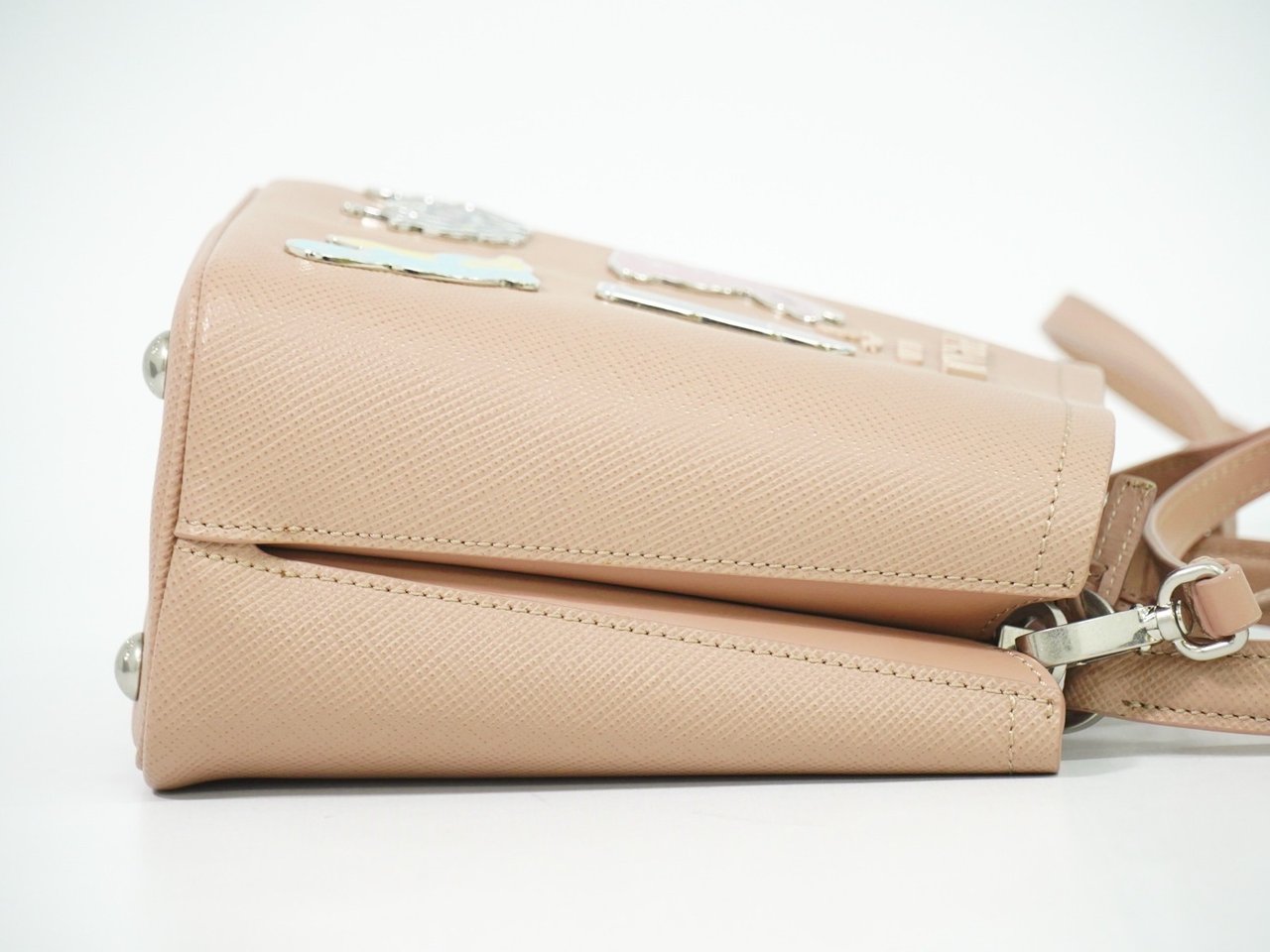 Prada Prada Panier Bucket Bag Saffiano Leather Small Beige