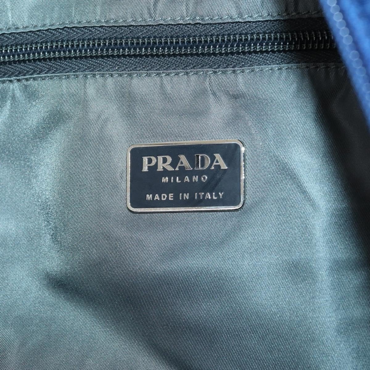 Prada Prada Convertible Weekender Bag Tessuto Large Blauw