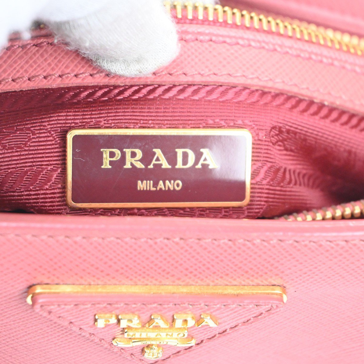Prada Prada Gardener's Tote Saffiano Leather Medium Roze