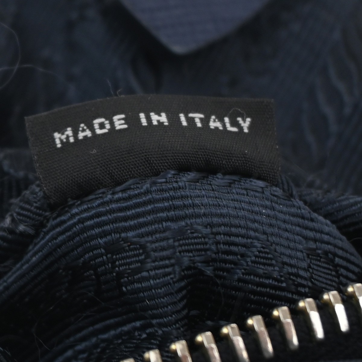 Prada Prada Zip Convertible Shopping Tote Tessuto with Saffiano Leather Medium Navy