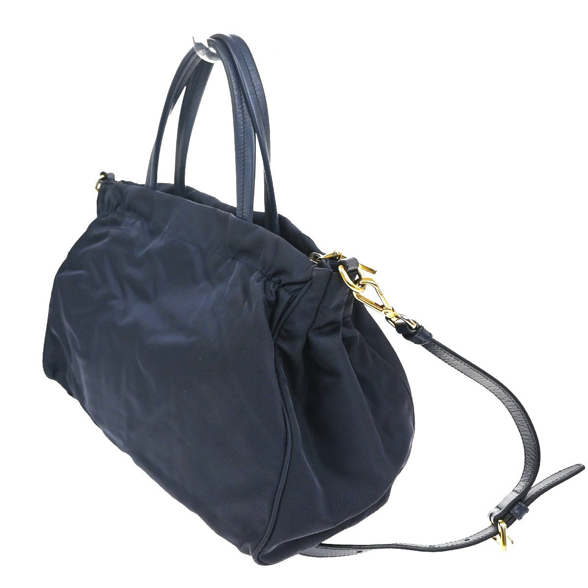 Prada Prada Zip Convertible Shopping Tote Tessuto with Saffiano Leather Medium Navy