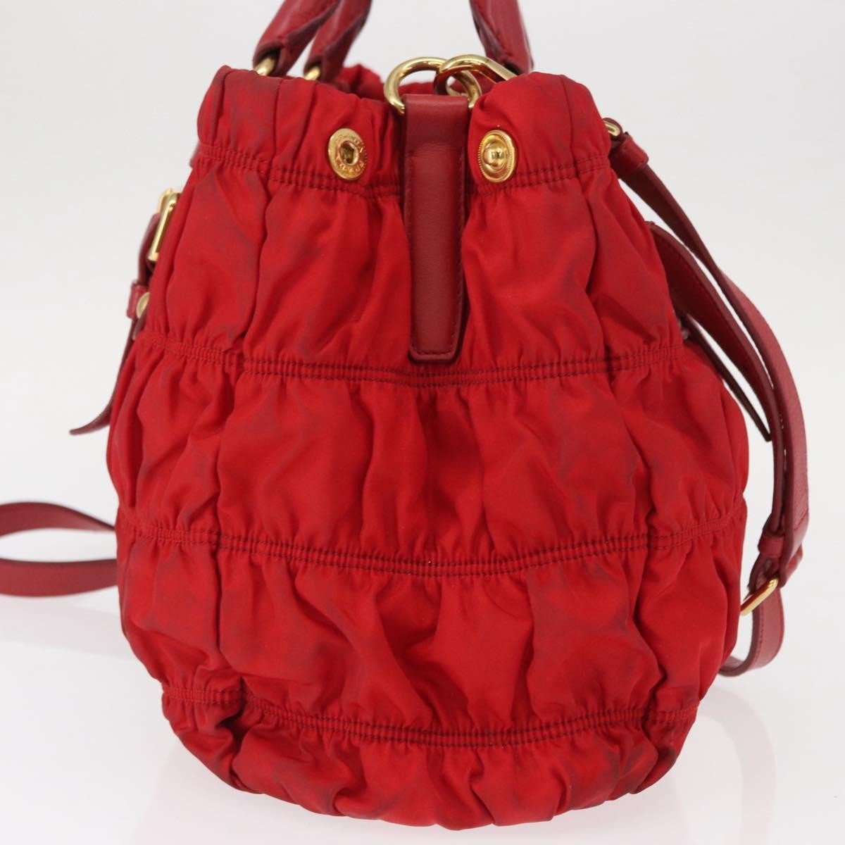 Prada Prada Gaufre Convertible Tote Leather and Tessuto Large Rood