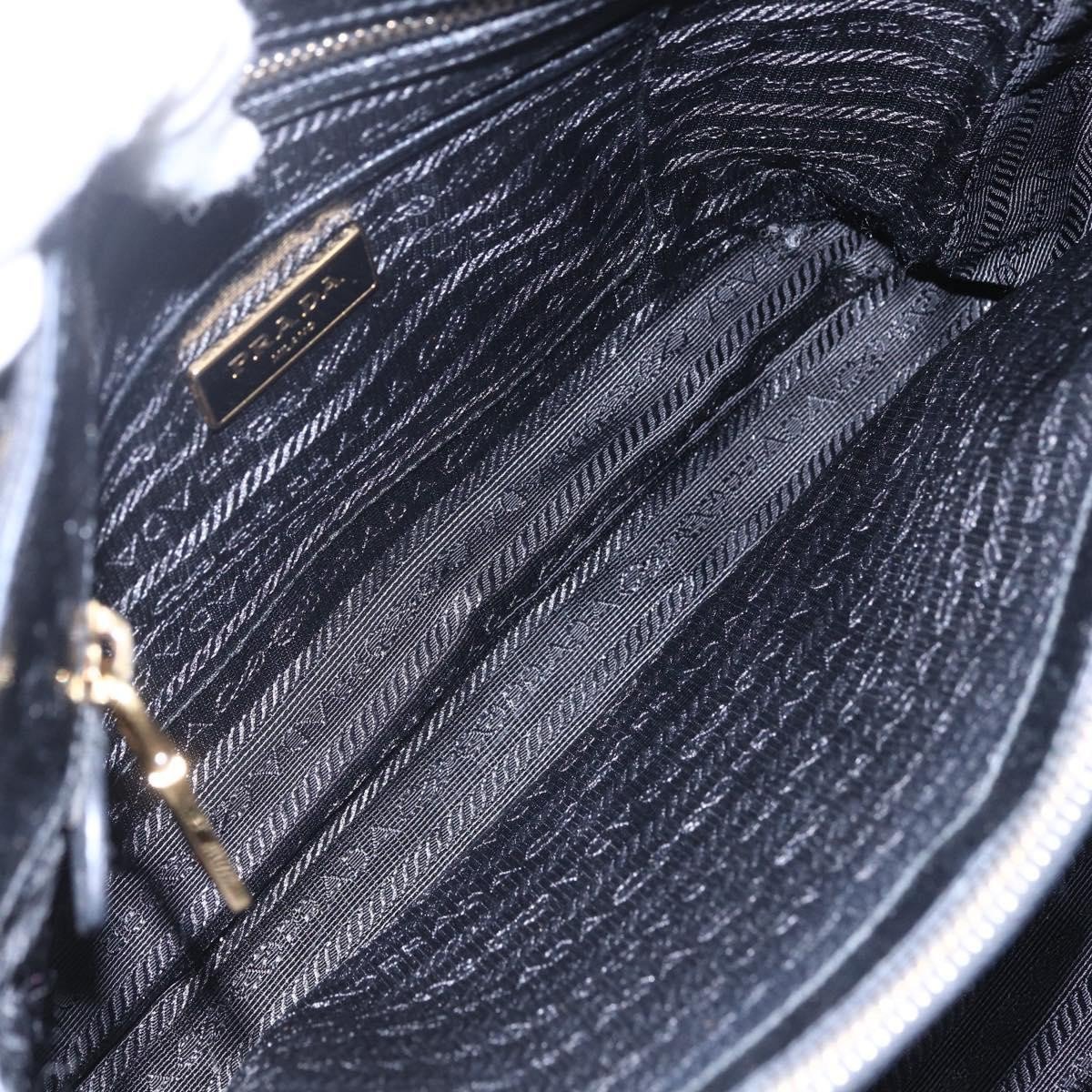 Prada Prada Convertible Top Handle Tote Tessuto with Vernice Saffiano Leather Small Zwart