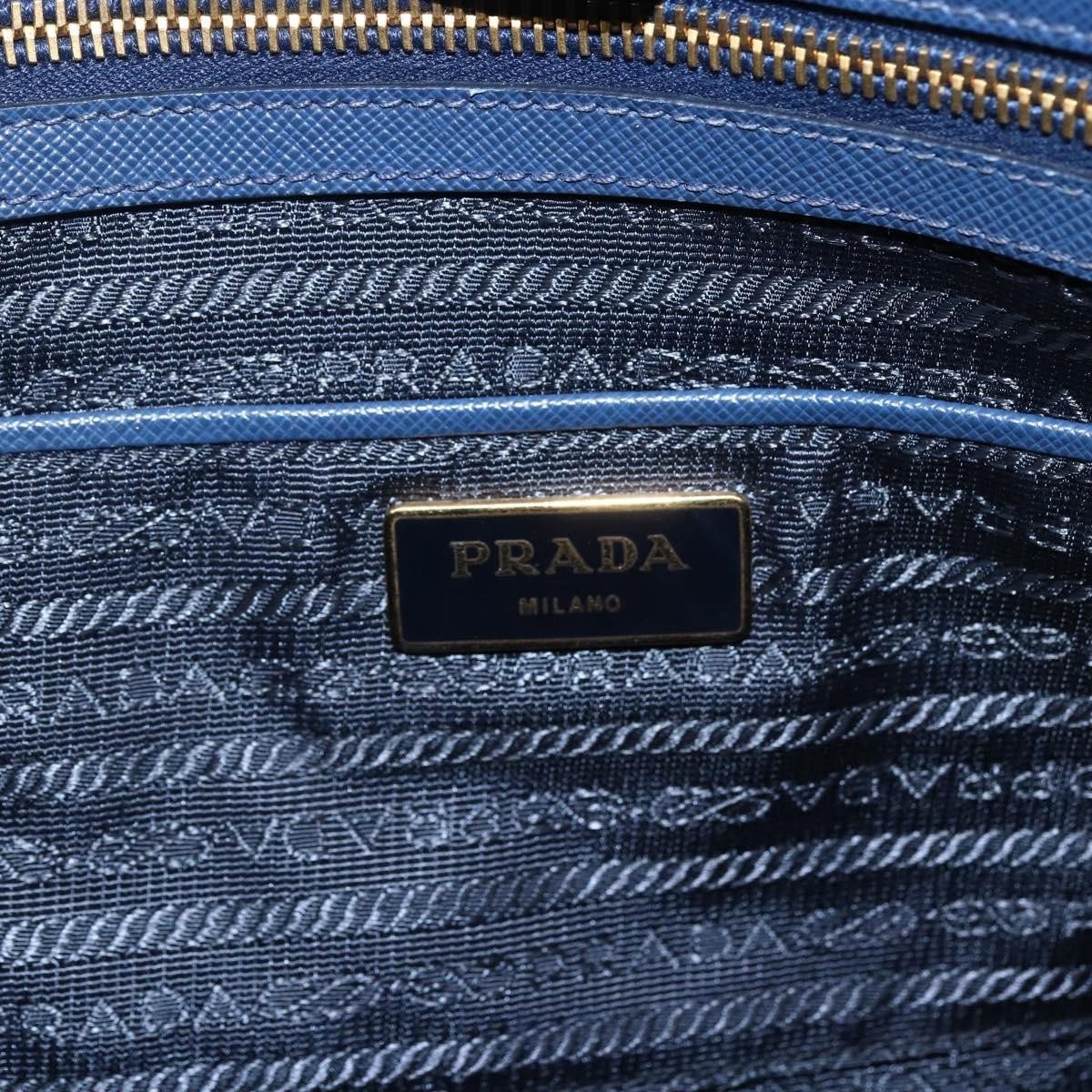 Prada Prada Lux Open Tote Saffiano Leather Large Blauw