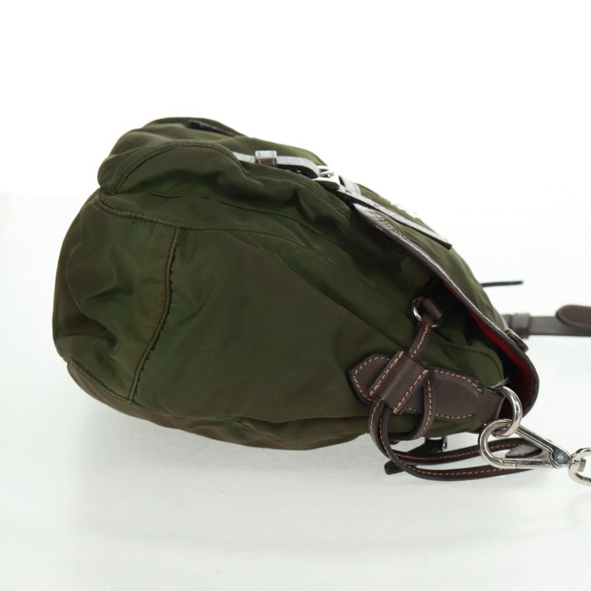 Prada Prada Zip Buckle Messenger Bag Tessuto Small Groen