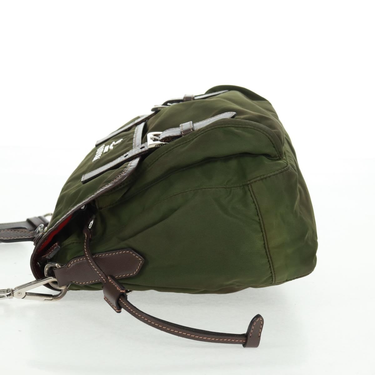 Prada Prada Zip Buckle Messenger Bag Tessuto Small Groen