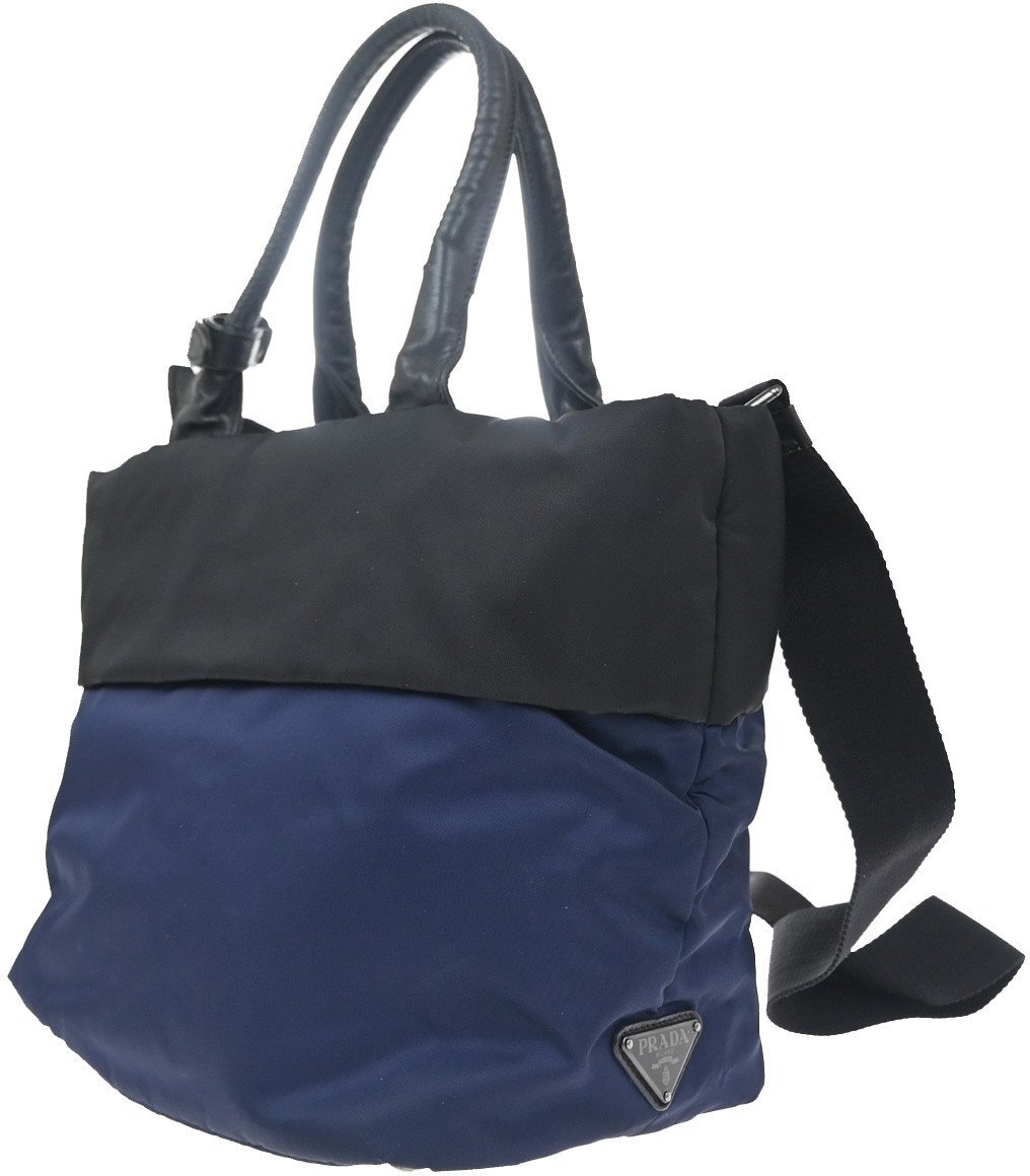 Prada Prada Convertible Double Tote Tessuto Small Zwart