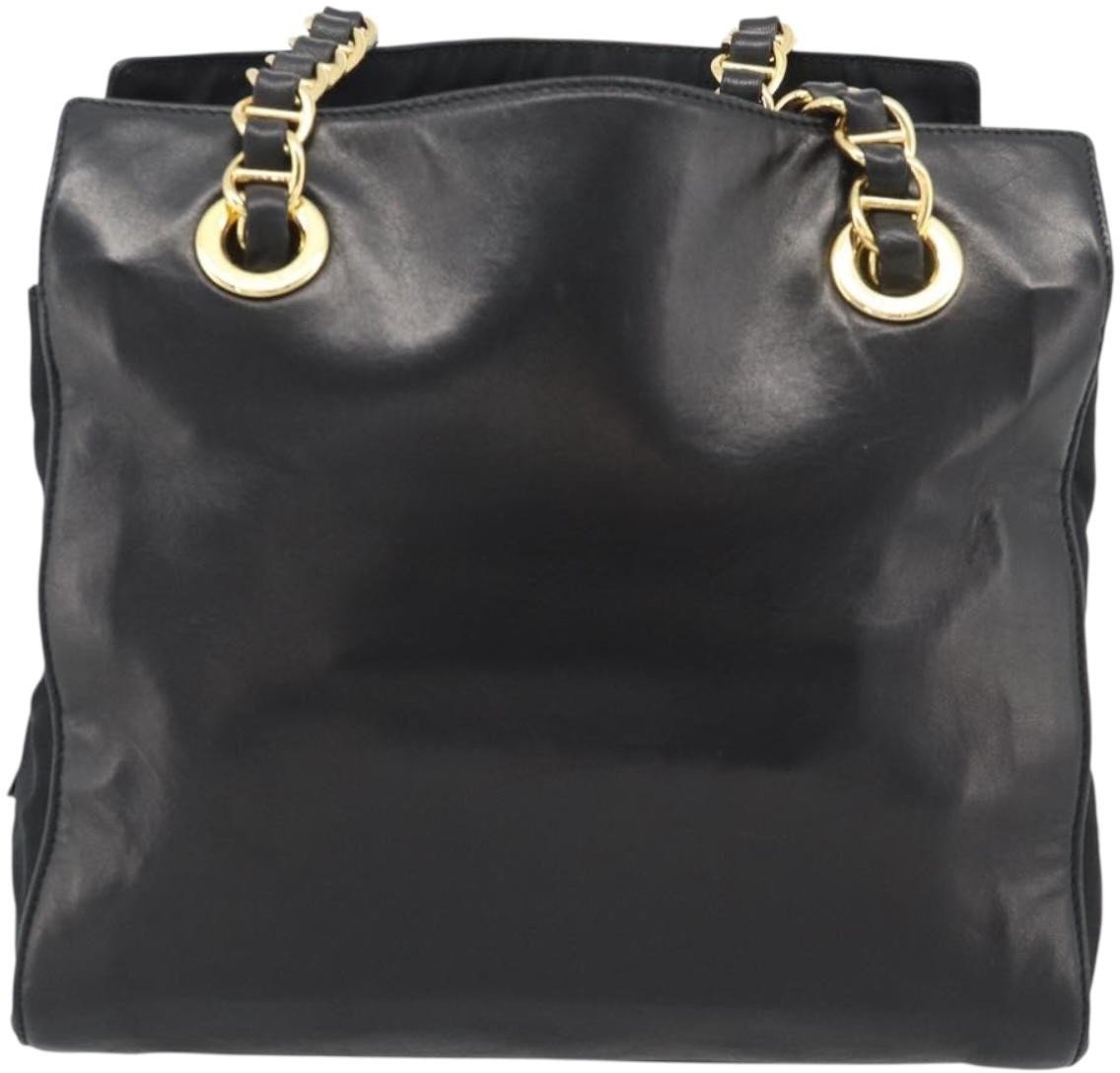 Prada Vintage Nappa Chain Tote Leather Zwart