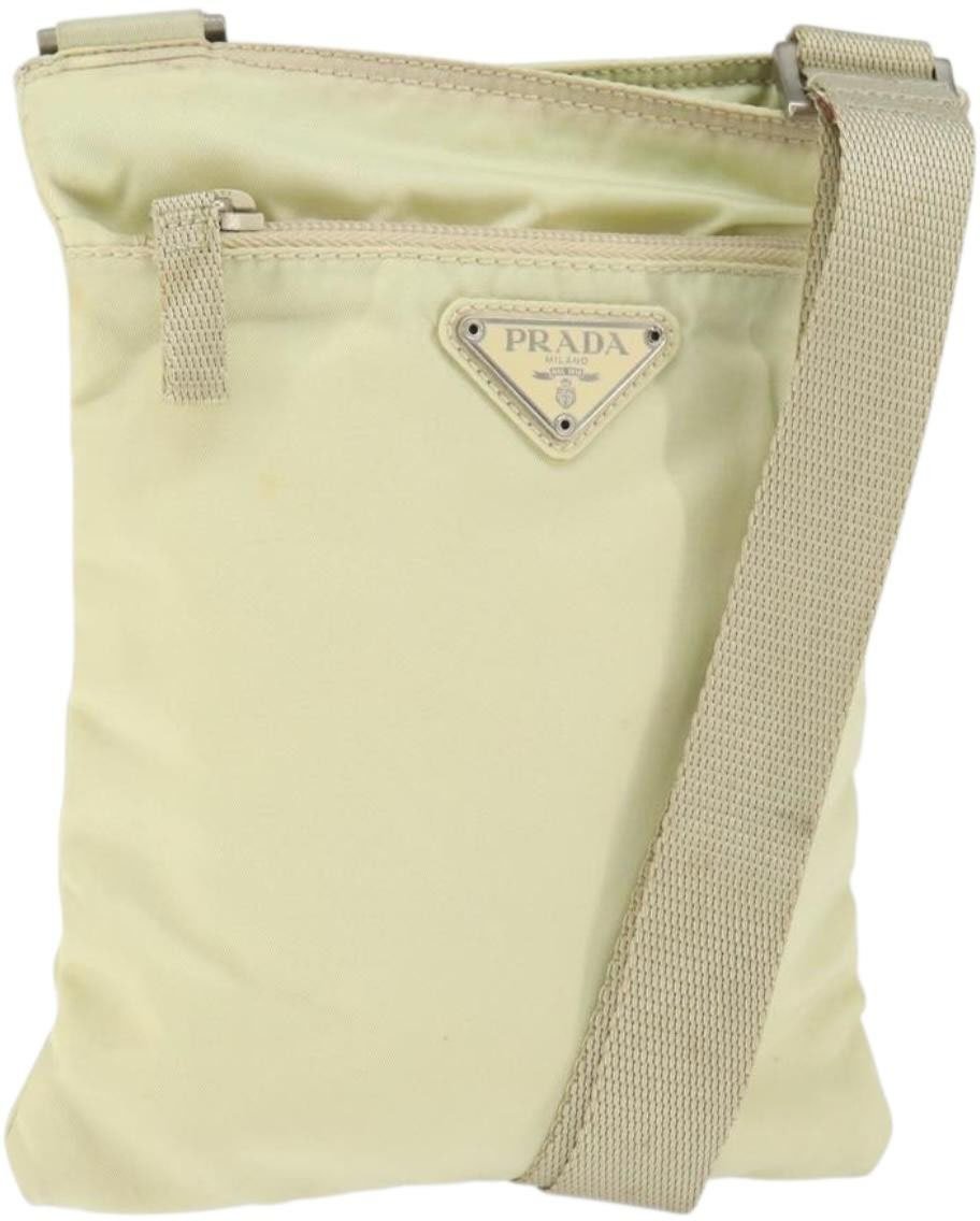 Prada Prada Flat Messenger Tessuto Zilver