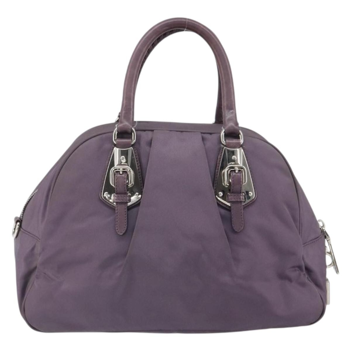 Prada Prada Buckle Dome Satchel Tessuto Medium Paars