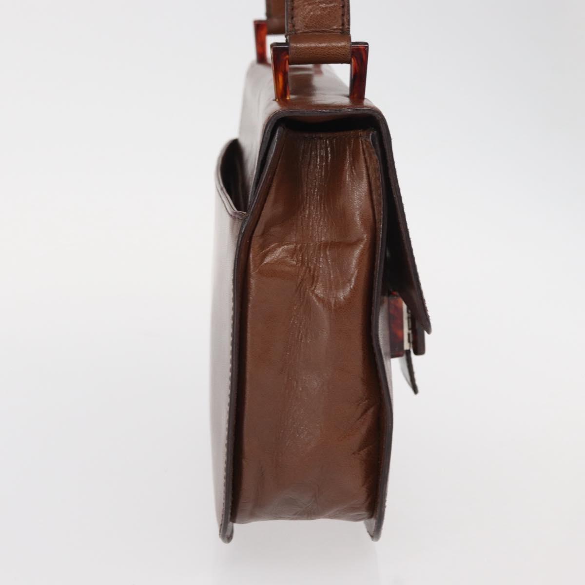 Prada Prada Madras Handbag Leather Bruin