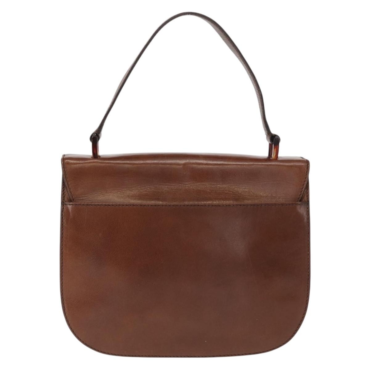 Prada Prada Madras Handbag Leather Bruin