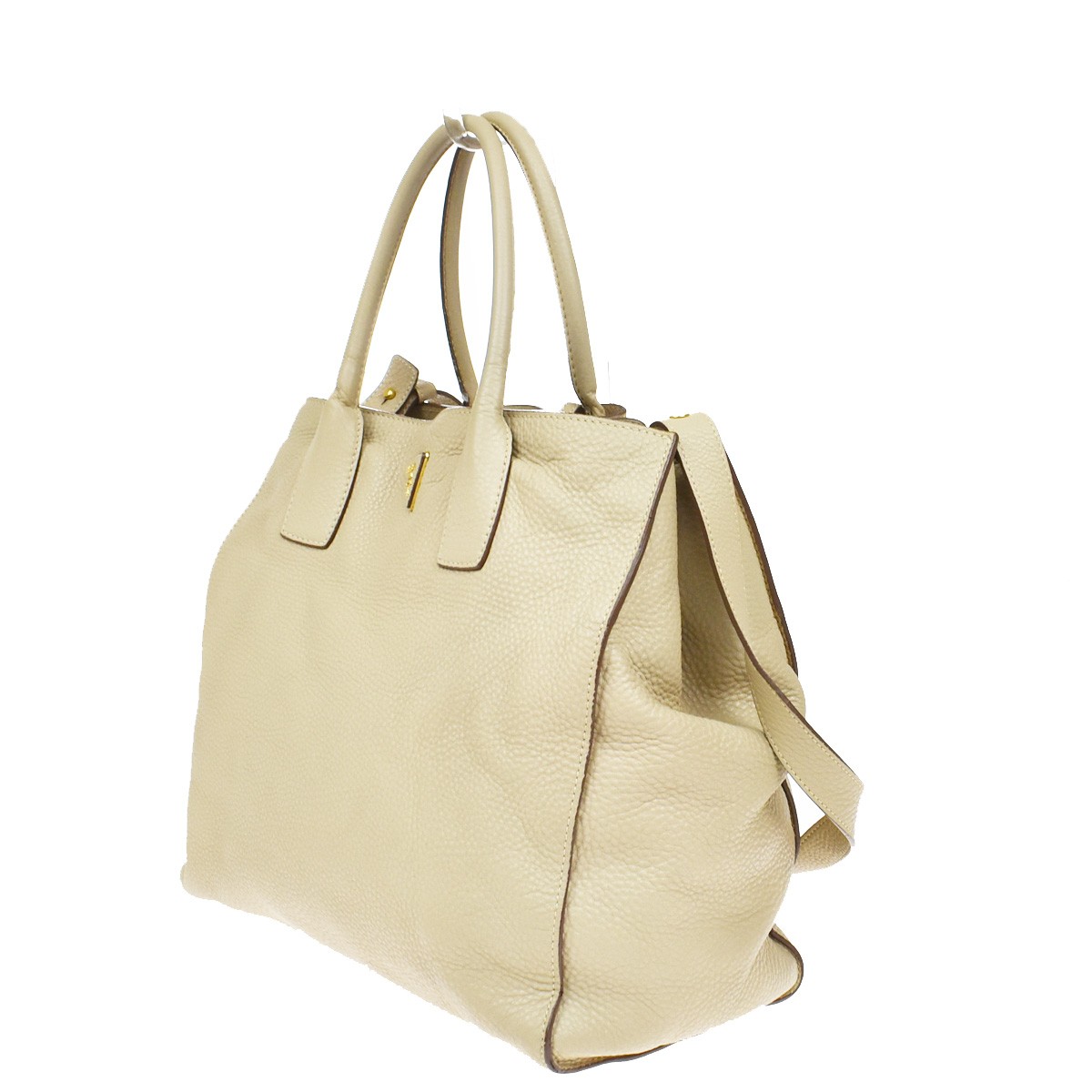 Prada Prada Twin Shopping Tote Vitello Daino Medium Beige