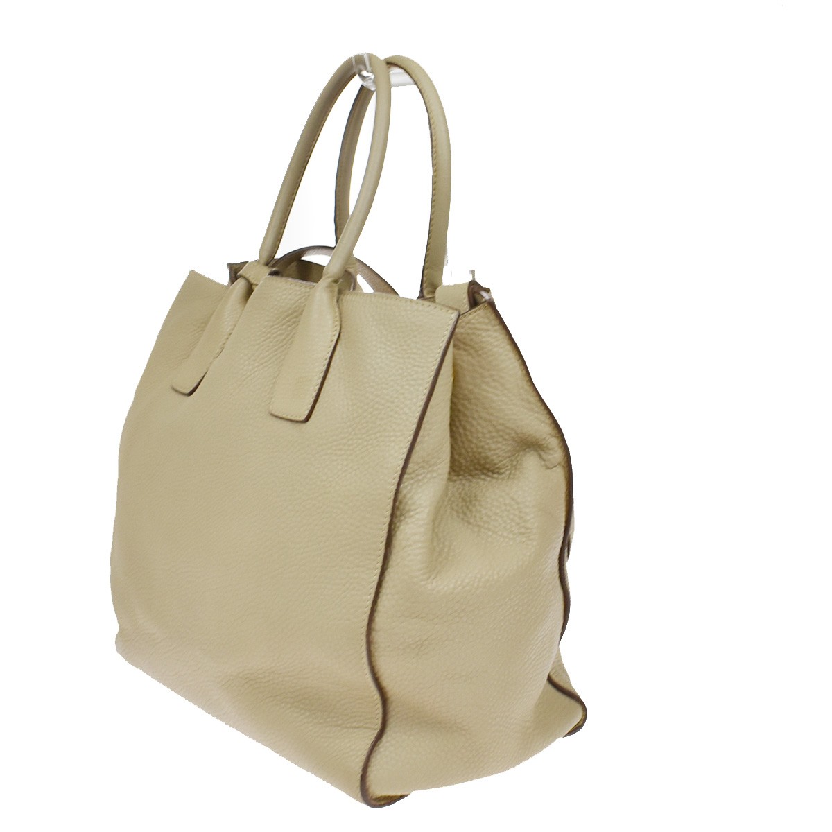 Prada Prada Twin Shopping Tote Vitello Daino Medium Beige