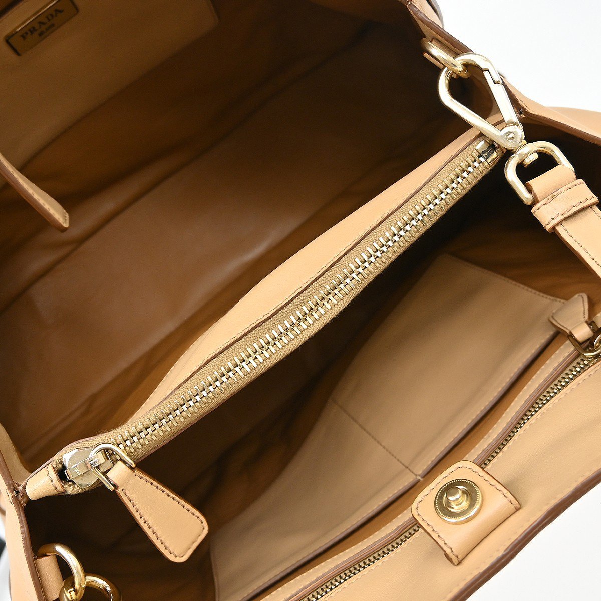 Prada Shopping Tote Cervo Leather Large Beige
